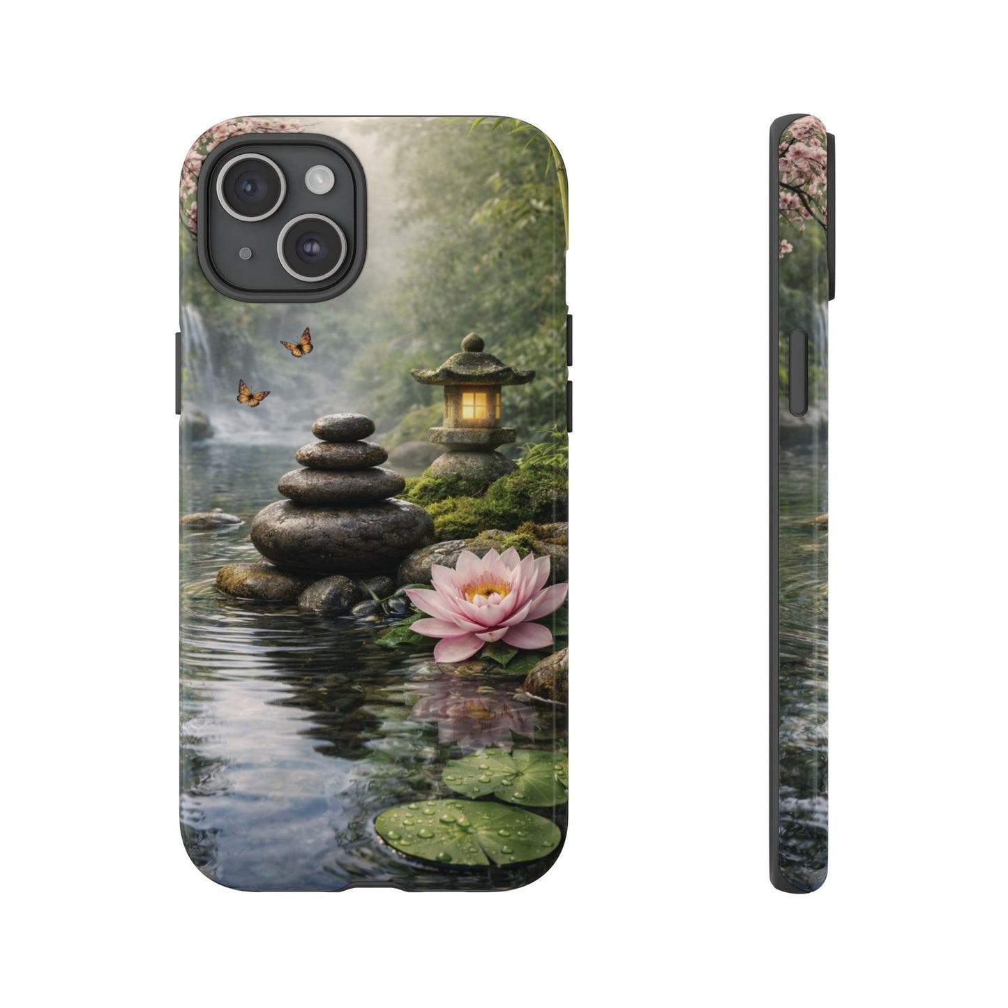 Still Waters Lotus Phone Case — Zen Garden, Calm Waters & Balanced Stones Design