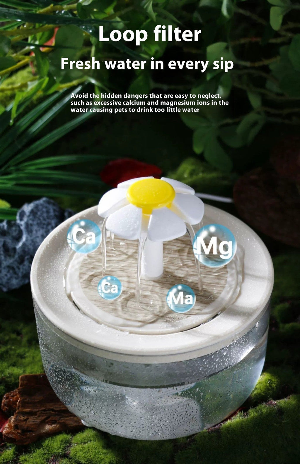 Cat Water Fountain Automatic Circulation Constant Temperature uncategorized / needs cleanup with nature-inspired artwork - product view 7