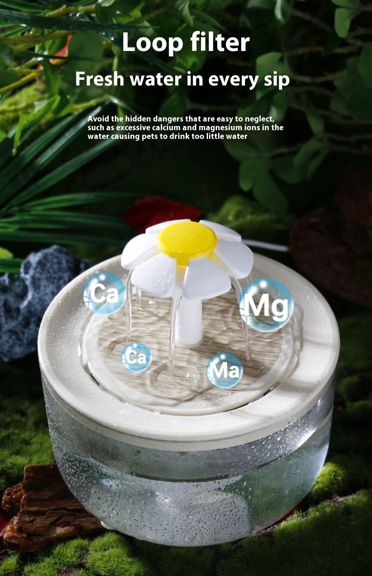 Cat Water Fountain Automatic Circulation Constant Temperature uncategorized / needs cleanup with nature-inspired artwork - product view 7