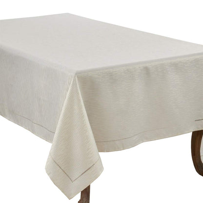 Linette Shimmering Hemstitched Table Runner, Tablecloth or Napkins