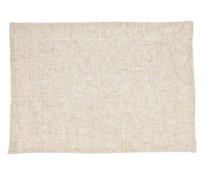 Natural & White Two-Tone Banded Border Placemats, Table Runner or Napkins