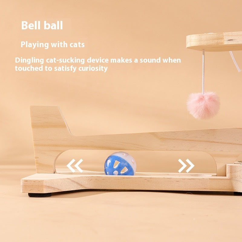 Cat Scratch Board Toy Turntable Cat Teasing Ball Self uncategorized / needs cleanup with nature-inspired artwork - product view 4