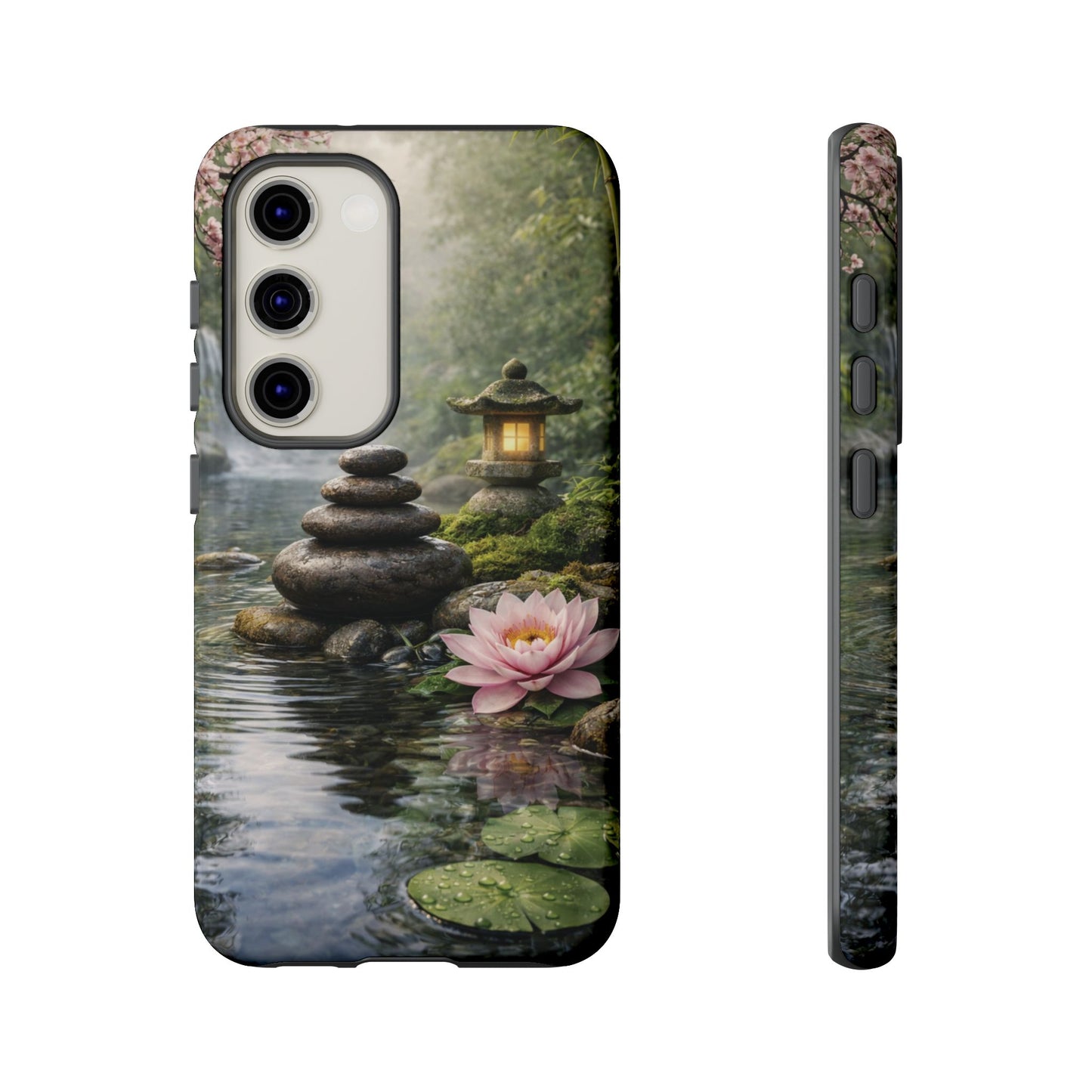 Still Waters Lotus Phone Case — Zen Garden, Calm Waters & Balanced Stones Design