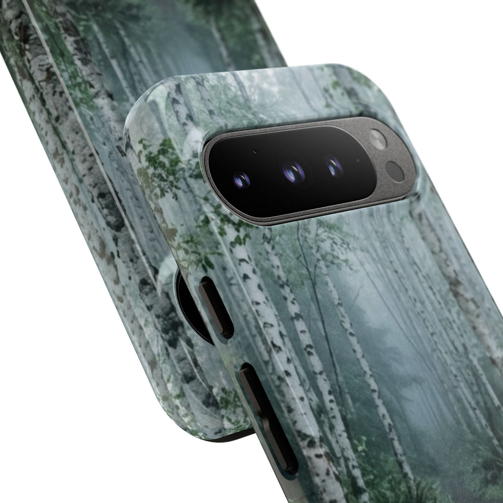 Twilight Birch Tree Path Phone Case