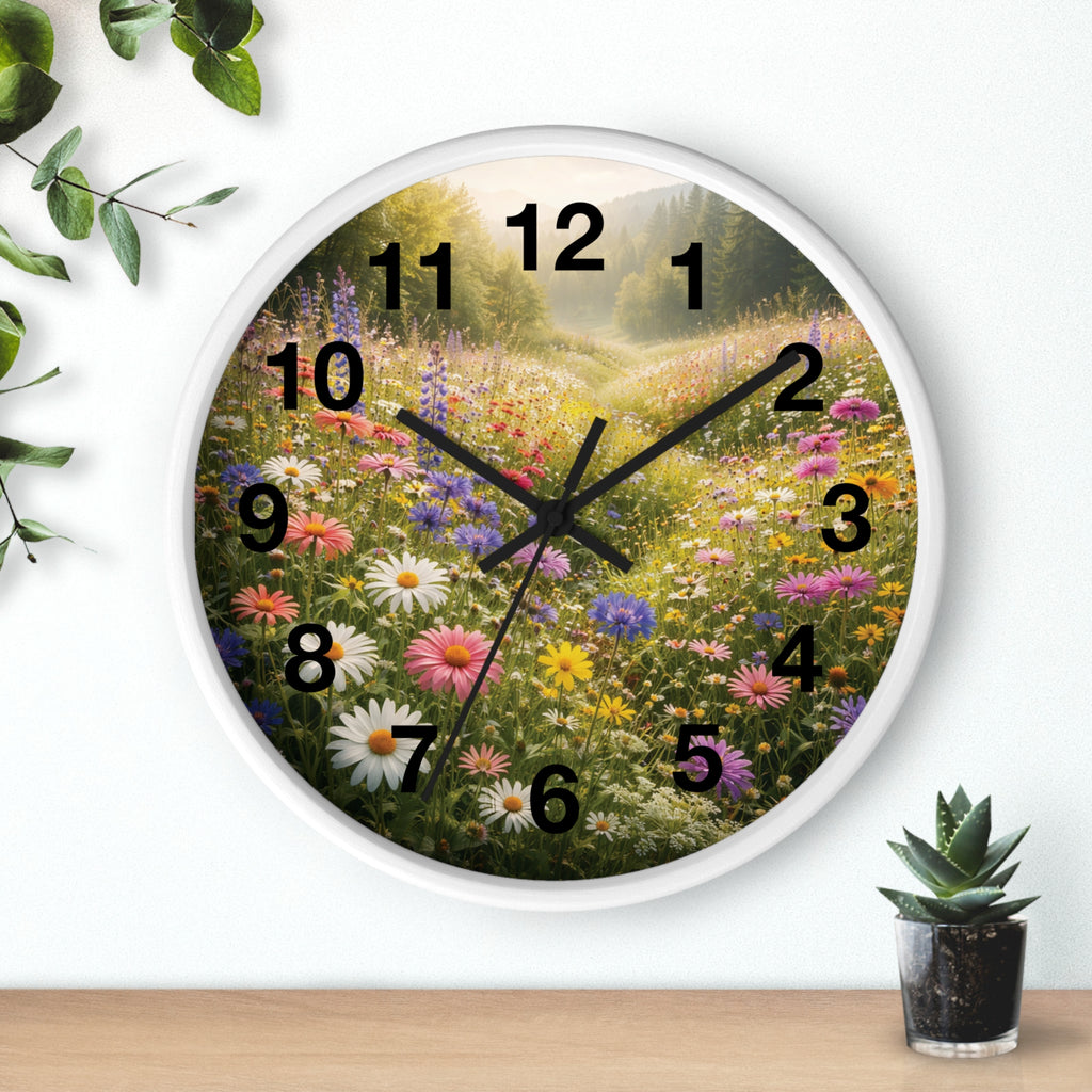 Mountain Meadow Wall wall clock with nature-inspired artwork - product view 12