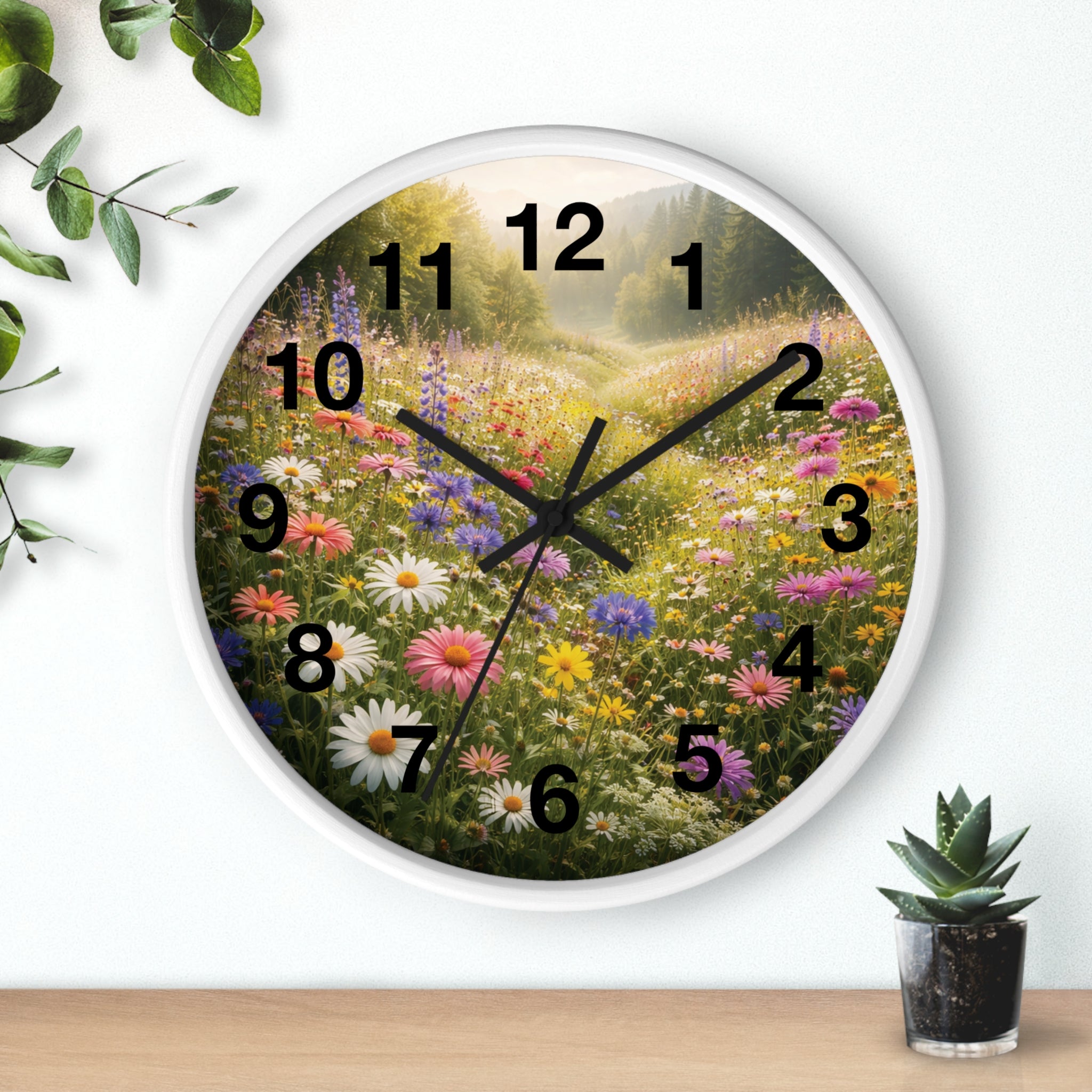 Mountain Meadow Wall wall clock with nature-inspired artwork - product view 12