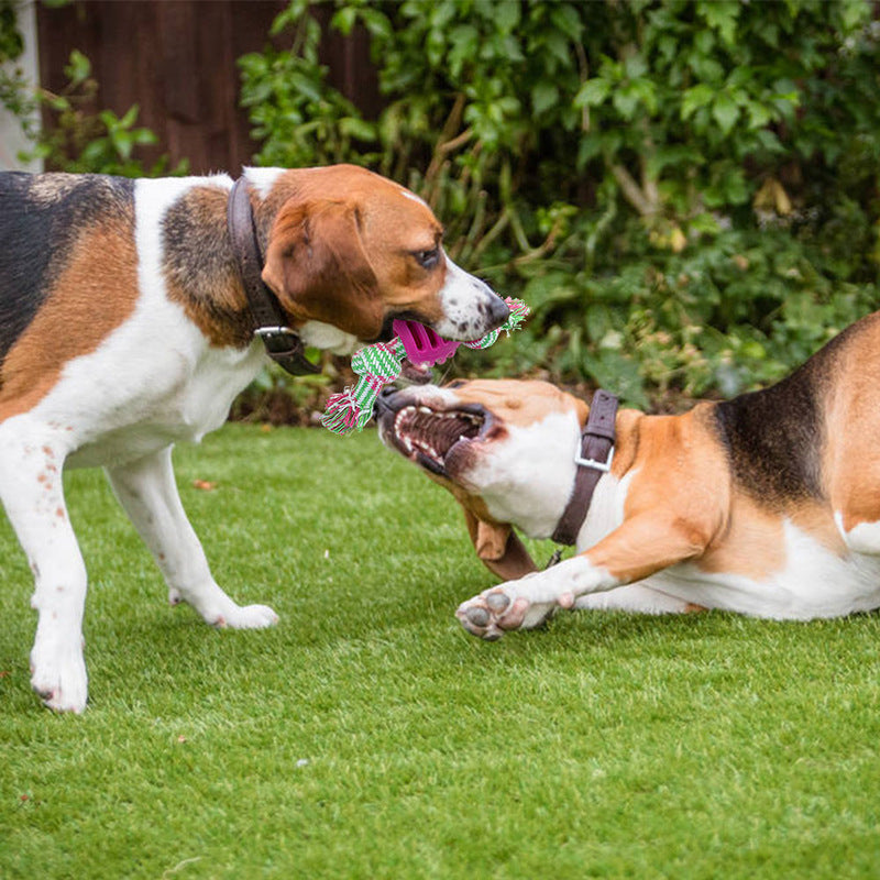 Pet Dog Toy Cotton Rope Double Knot Ball Bite Resistant Tooth uncategorized / needs cleanup with nature-inspired artwork - product view 3