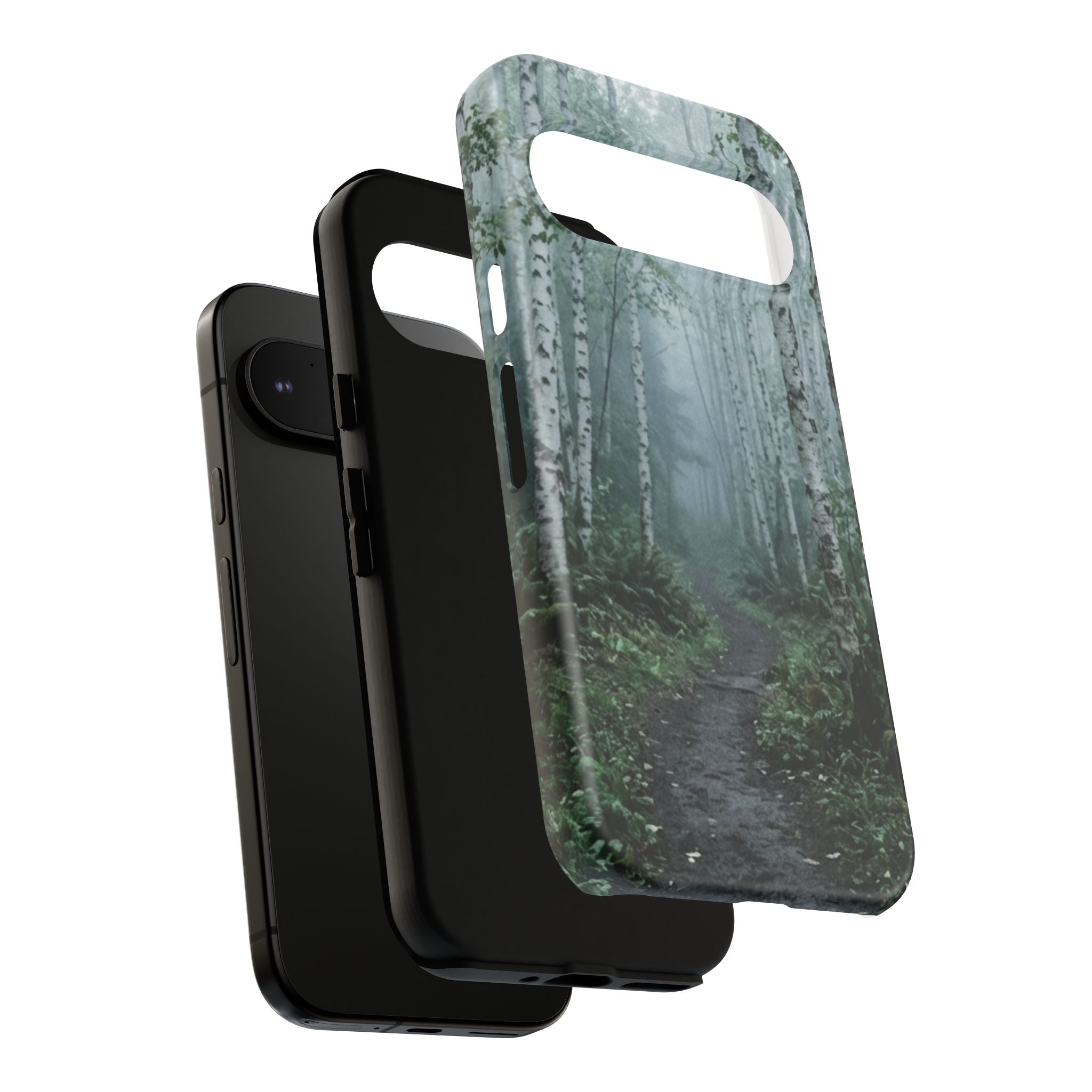 Twilight Birch Tree Path Phone Case