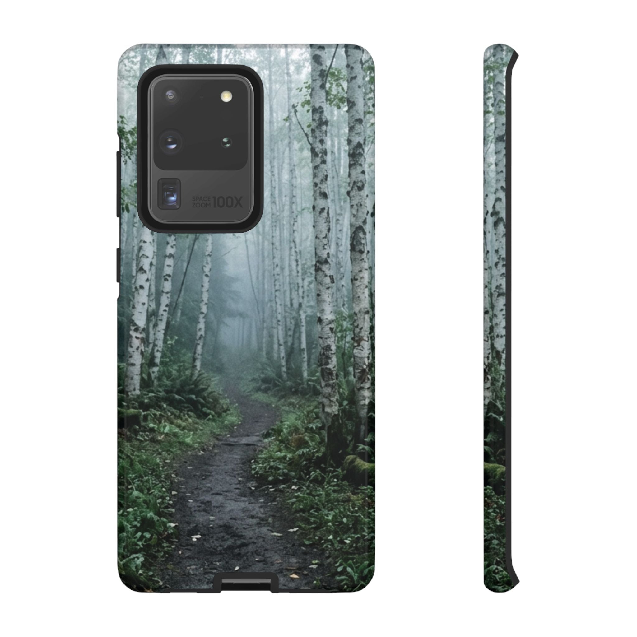 Twilight Birch Tree Path Phone Case