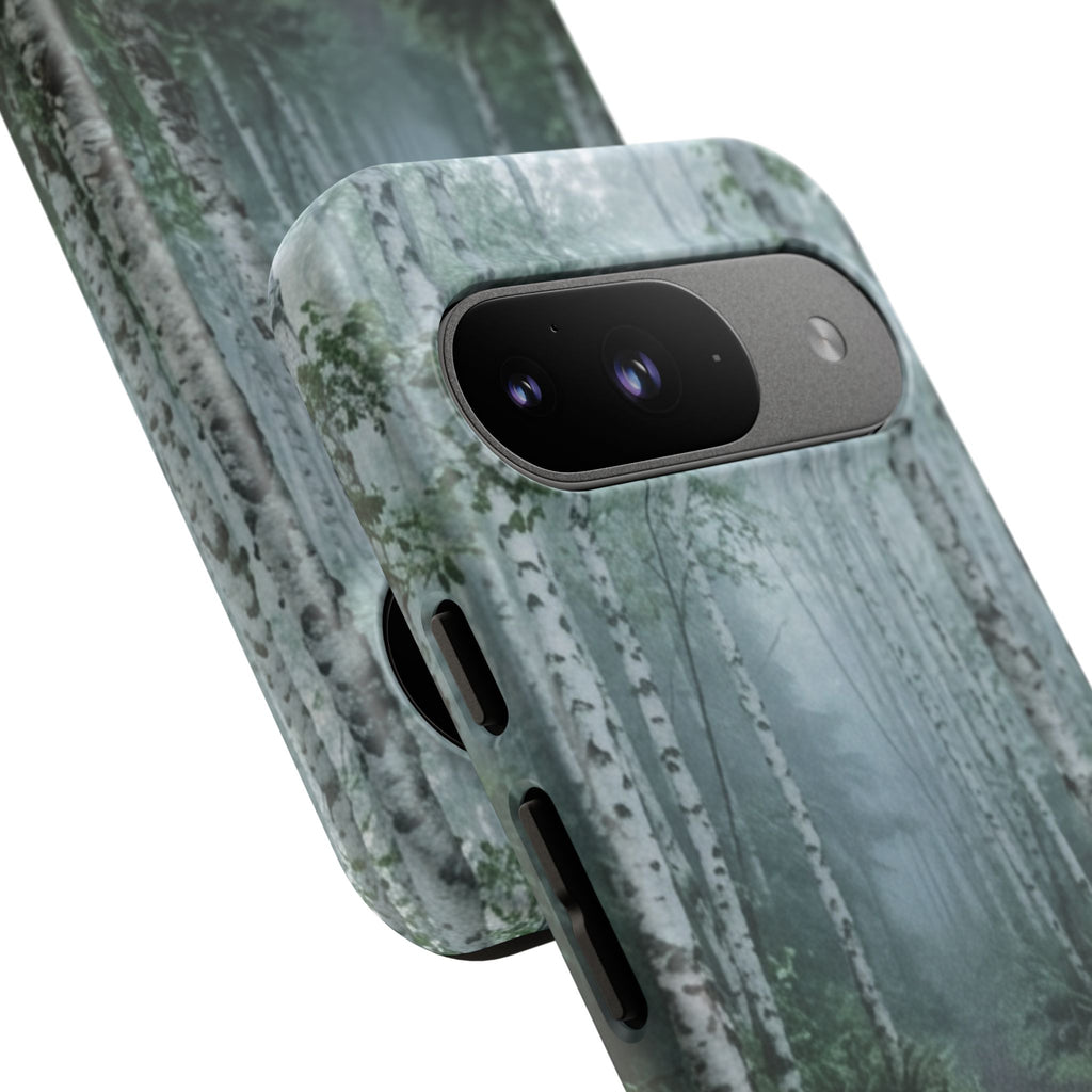 Twilight Birch Tree Path Phone Case
