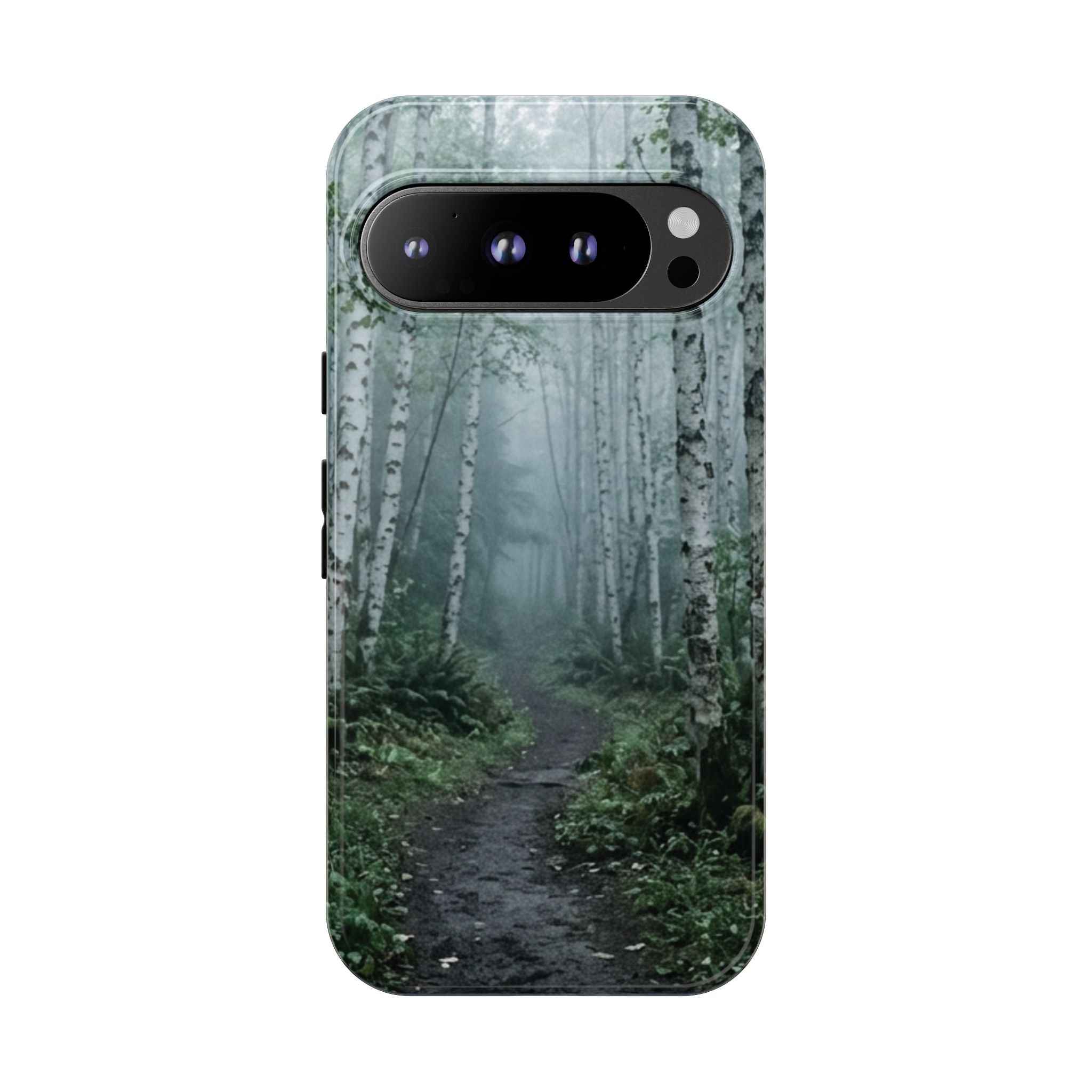 Twilight Birch Tree Path Phone Case