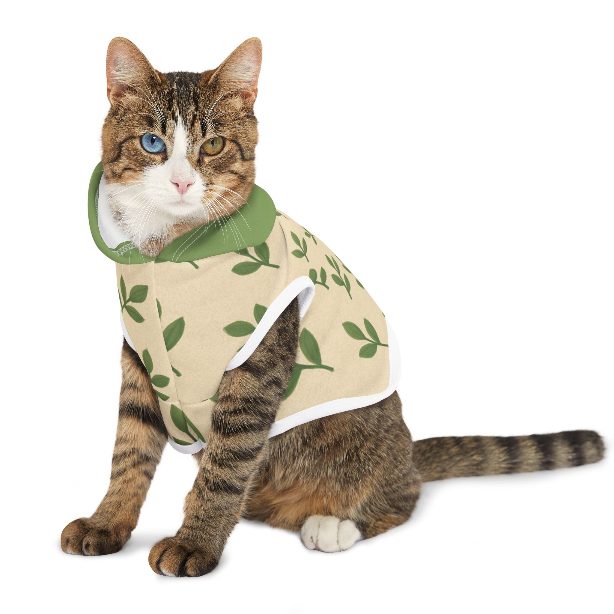 Tranquil Leaf Pet Hoodie pets with nature-inspired artwork - product view 9