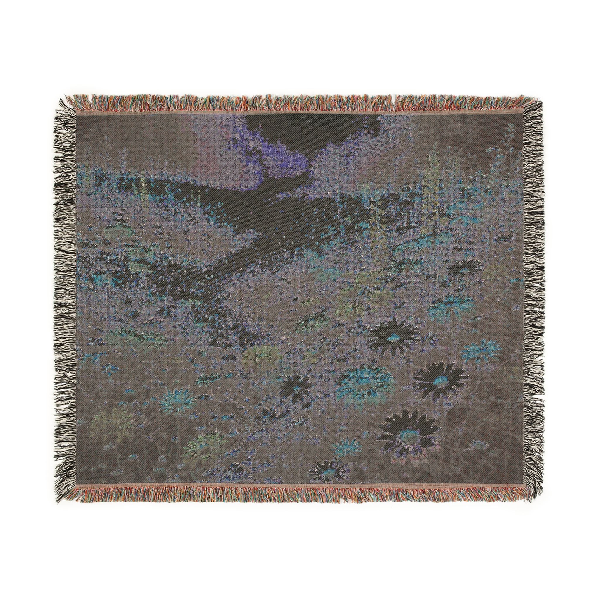 Mountain Meadow Woven Blanket | Scenic Nature Landscape Throw