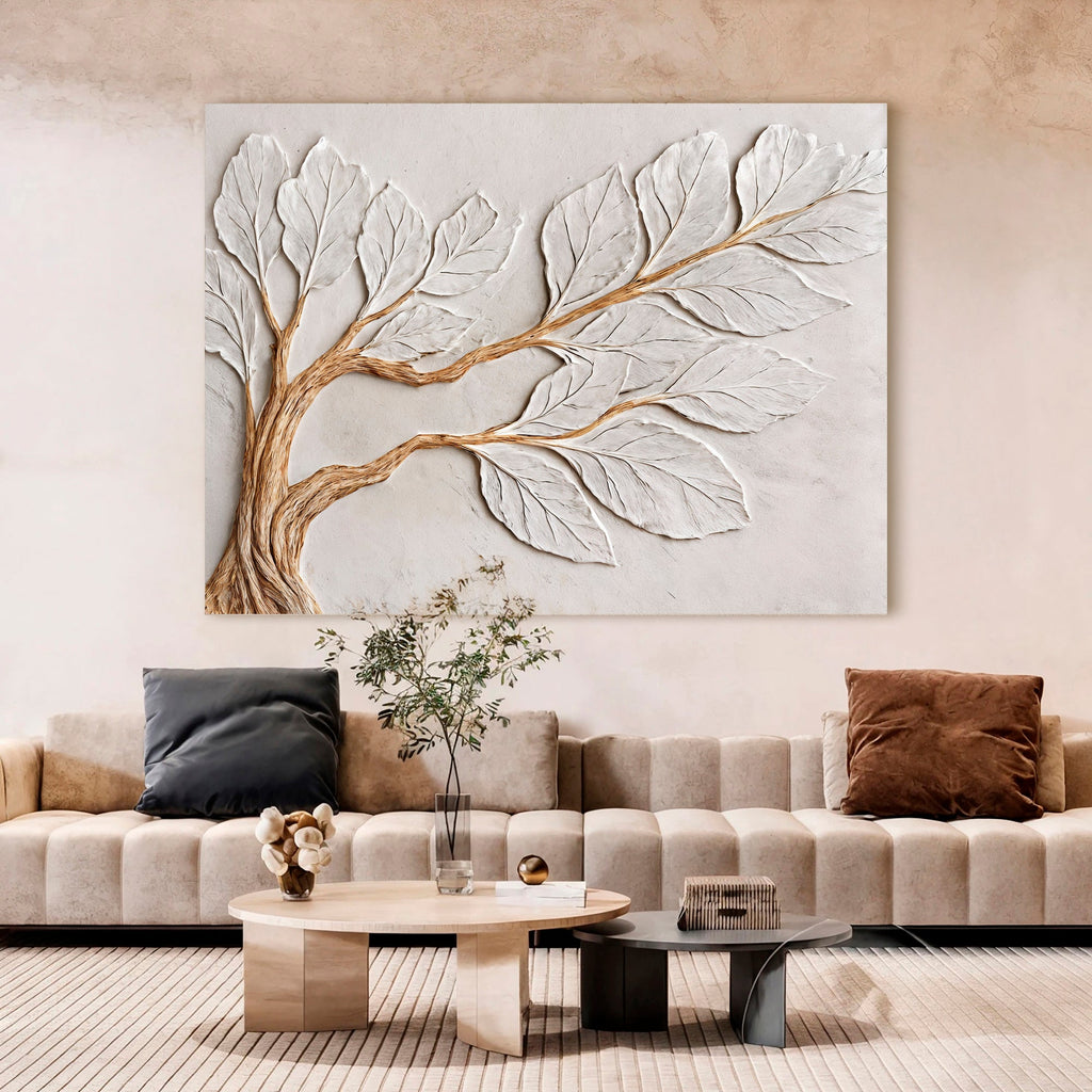 Calm in Ivory Clay wall art with nature-inspired artwork - product view 4