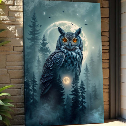 Owl Double Exposure Ii wall art with nature-inspired artwork