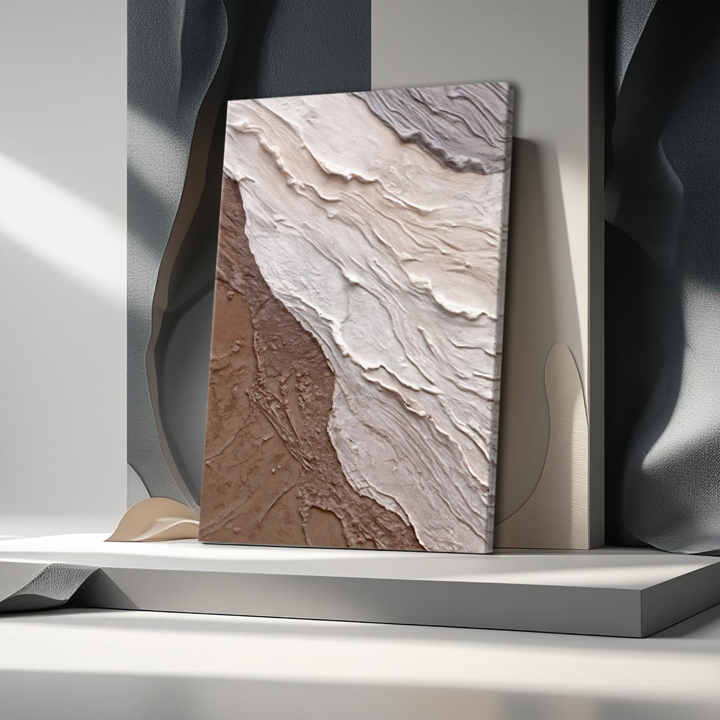 Abstract Earthy Waves wall art with nature-inspired artwork - product view 5