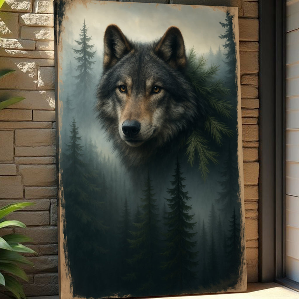 Wolf Double Exposure V wall art with nature-inspired artwork - product view 5
