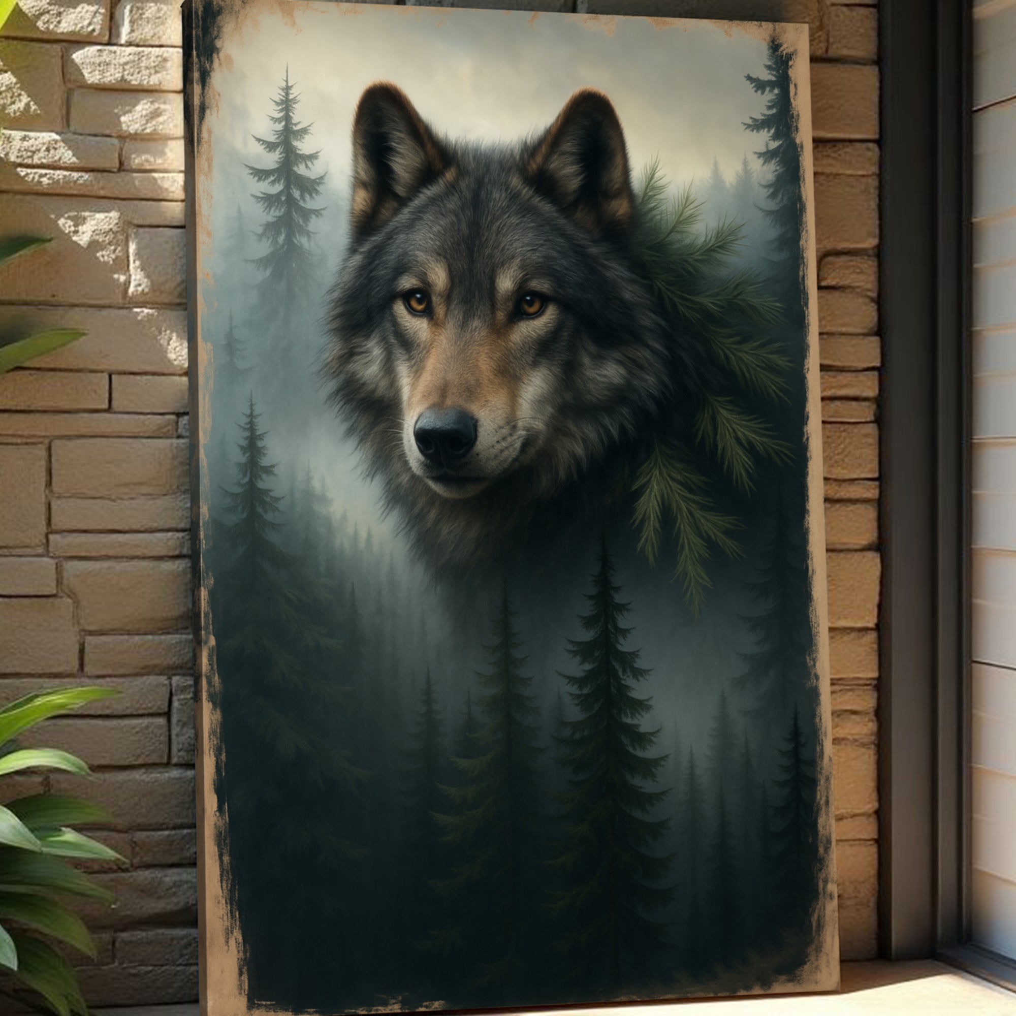 Wolf Double Exposure V wall art with nature-inspired artwork - product view 5