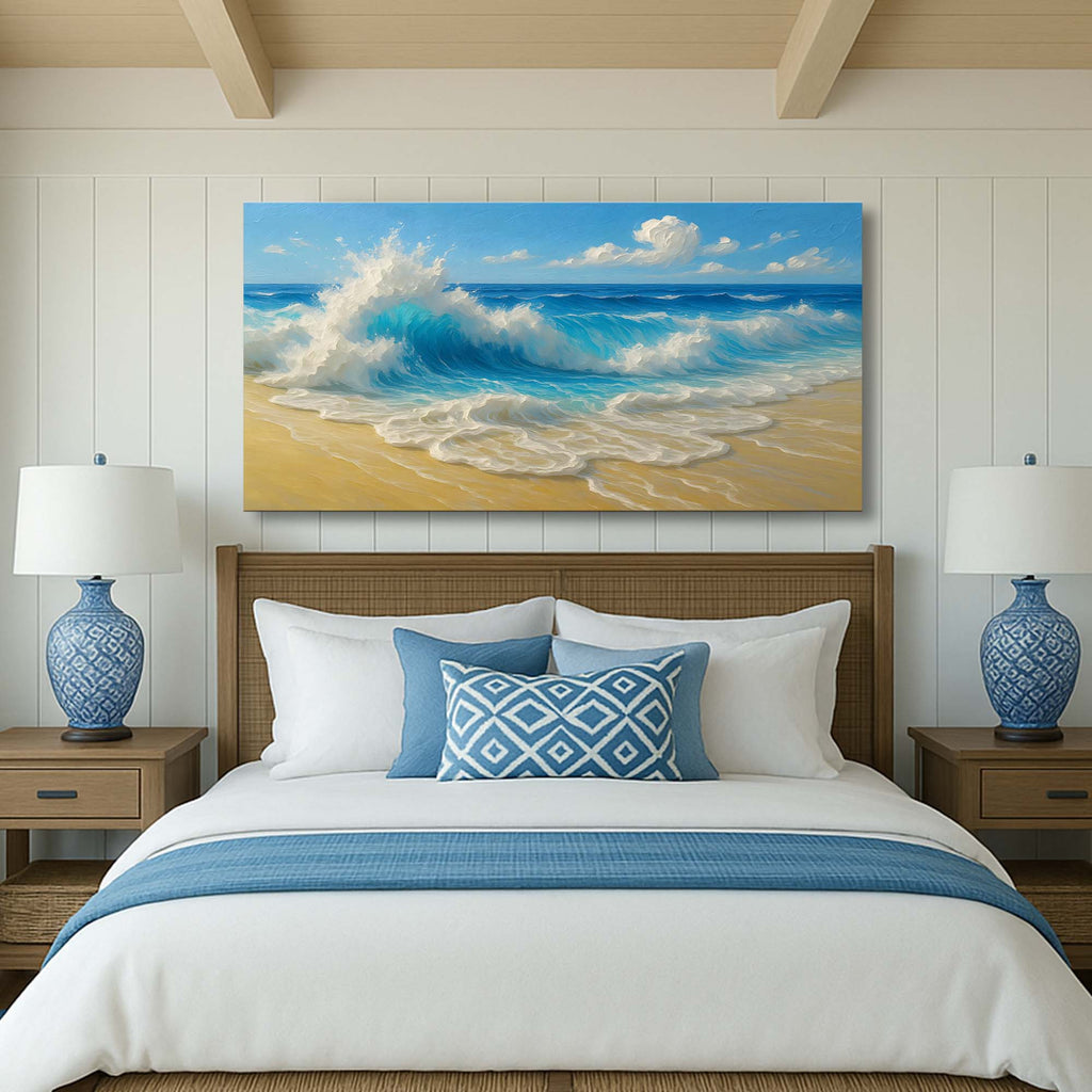Serene Ocean Wave Coastal V wall art with nature-inspired artwork - product view 3