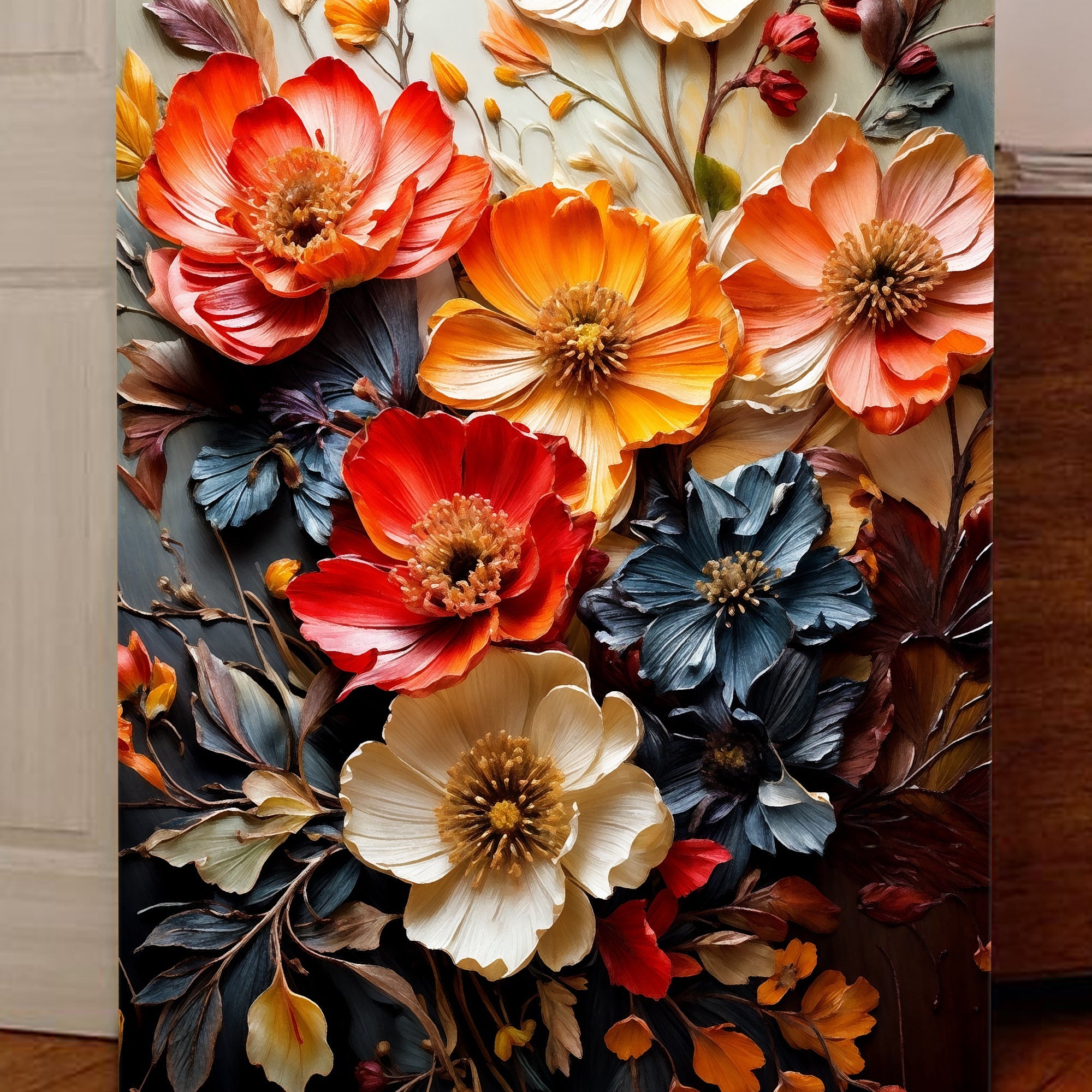 Blooming Garden Rhapsody Impasto wall art with nature-inspired artwork - product view 5