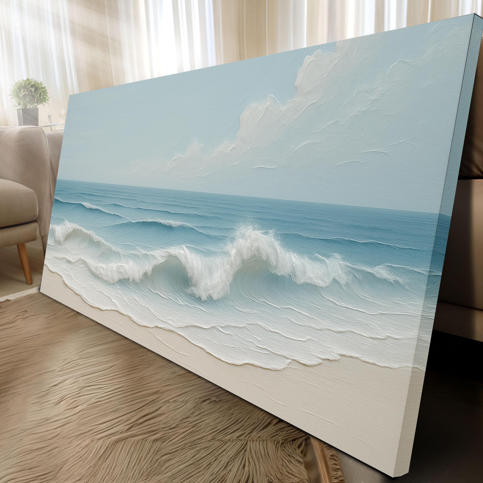 Serene Ocean Wave Coastal Viii wall art with nature-inspired artwork - product view 5
