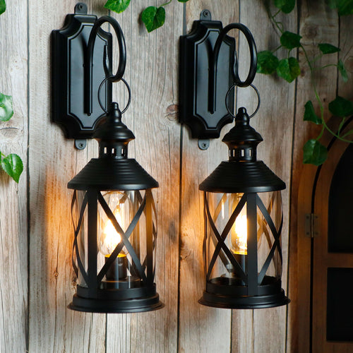 10'' Tall Decorative Cordless Table Lamps Led Edison Lights Hanging decorative candle lanterns with nature-inspired artwork - product view 2