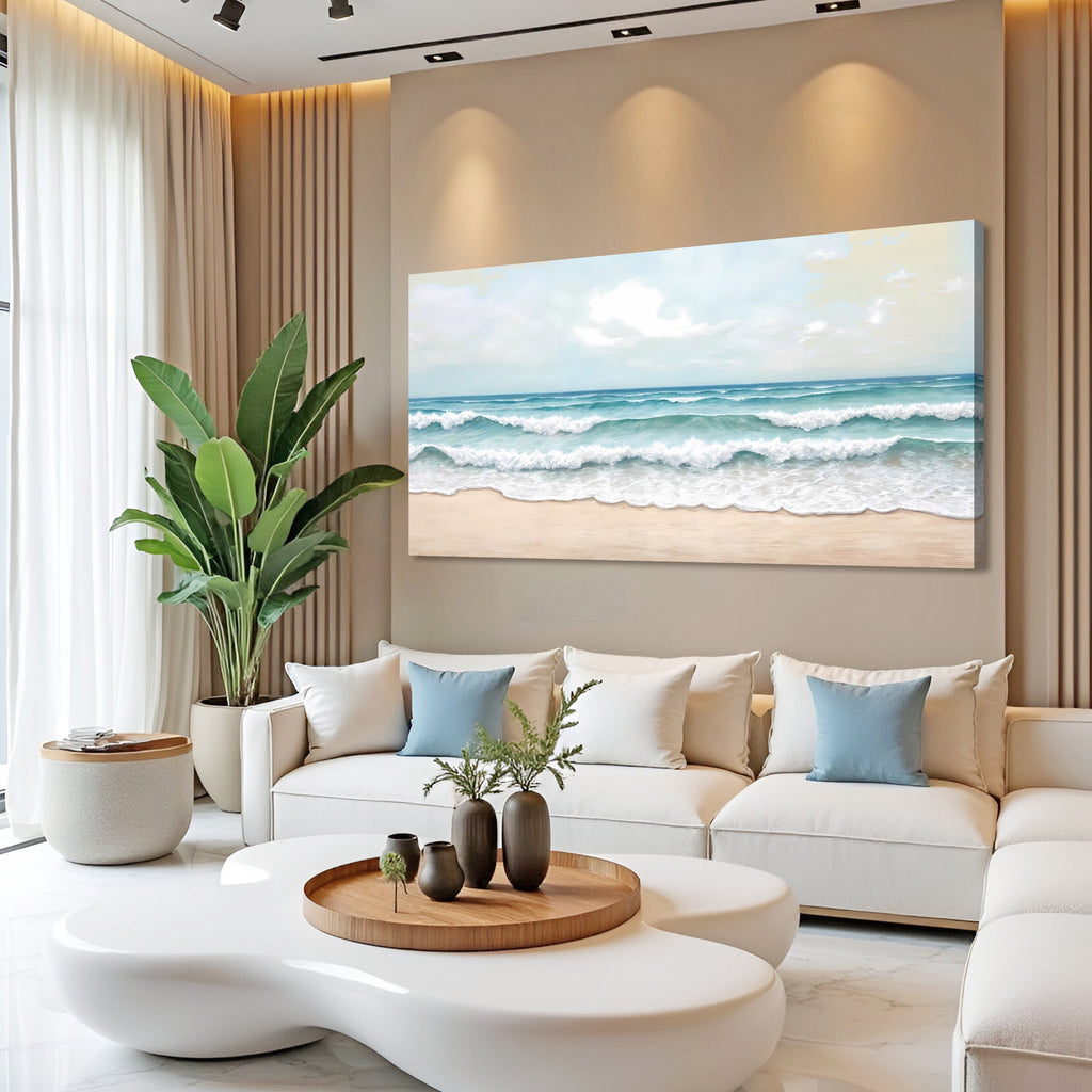 Serene Ocean Wave Coastal wall art with nature-inspired artwork - product view 4