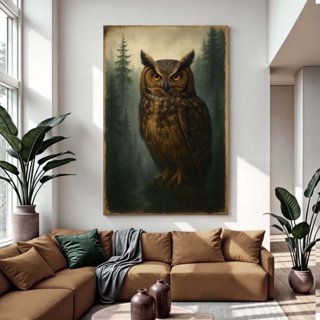 Watcher of the Woods Owl wall art with nature-inspired artwork - product view 5