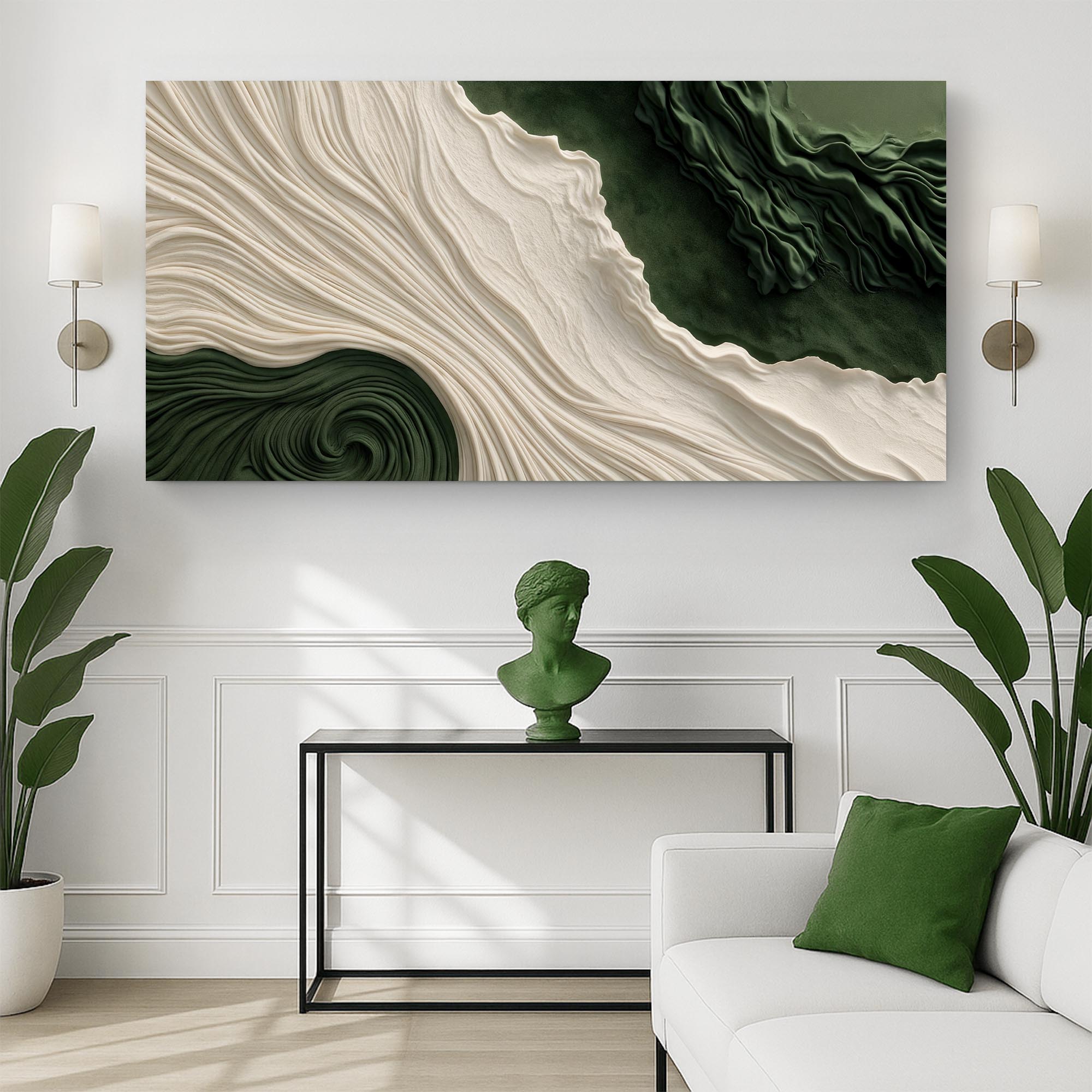 Green Rivers Abstract Xi wall art with nature-inspired artwork - product view 3