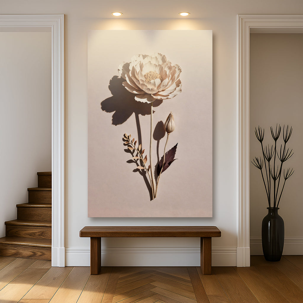 Minimalist Lone Flower wall art with nature-inspired artwork - product view 5