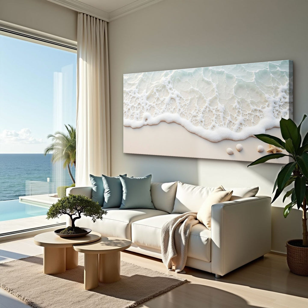 Serene Ocean Wave Coastal X wall art with nature-inspired artwork - product view 5