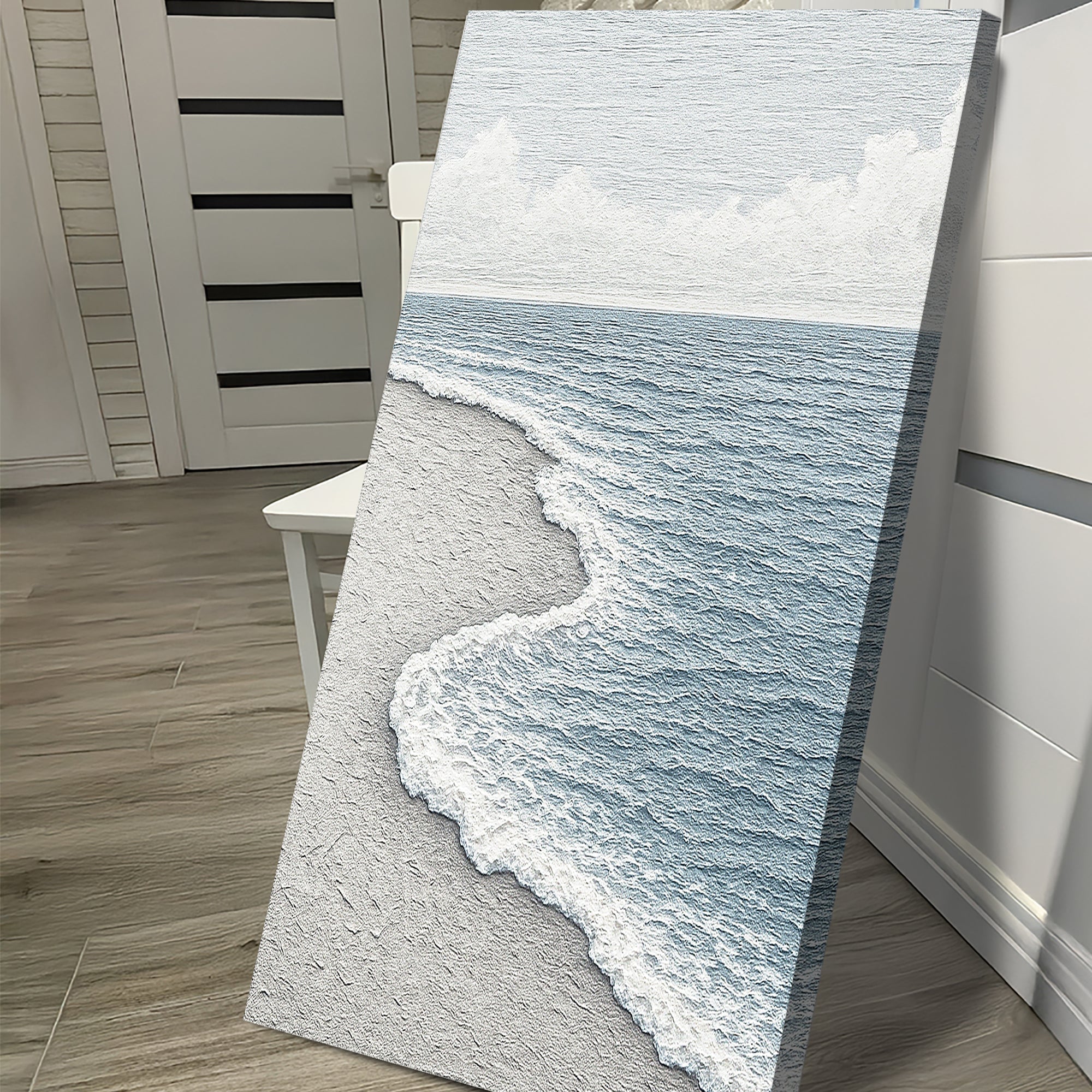 White Waves Abstract wall art with nature-inspired artwork - product view 5