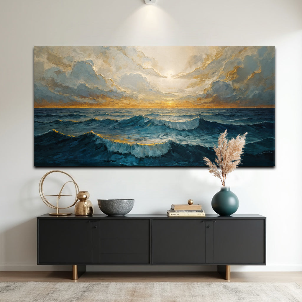 Waterscape Abstract Xi wall art with nature-inspired artwork - product view 3