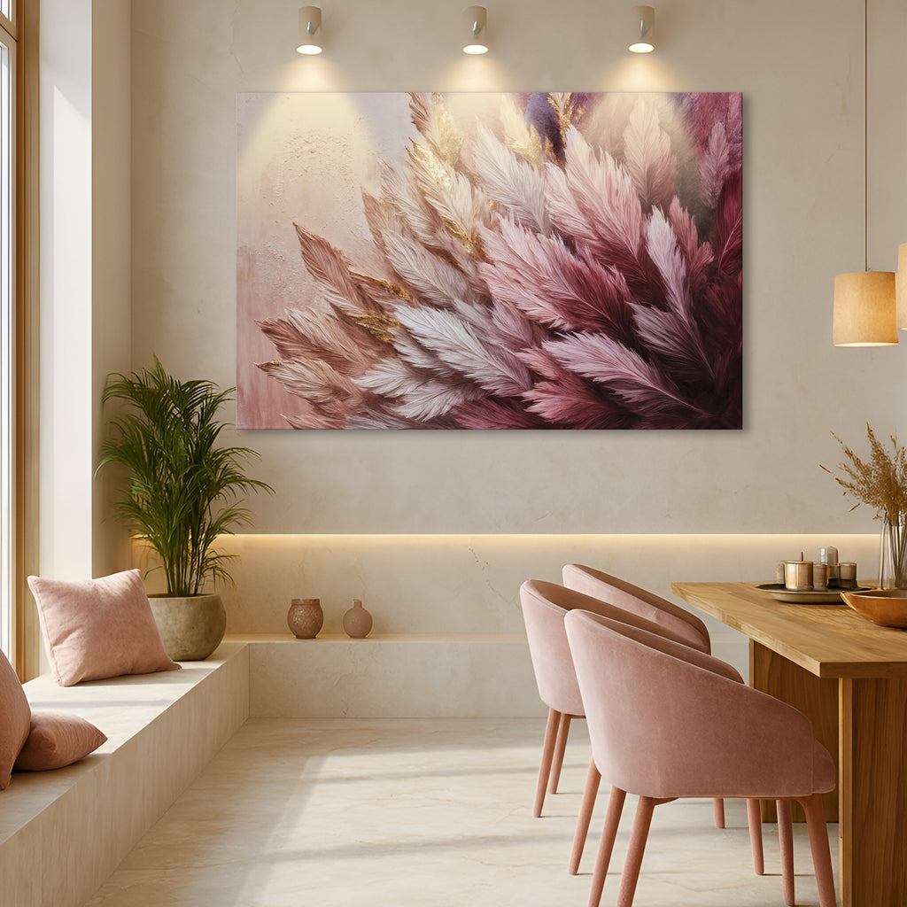 Feather Symphony wall art with nature-inspired artwork - product view 5