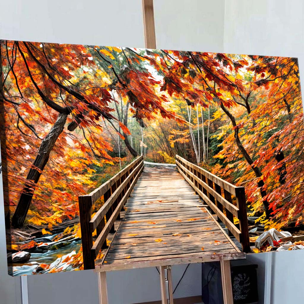 Crossing Autumn wall art with nature-inspired artwork - product view 5