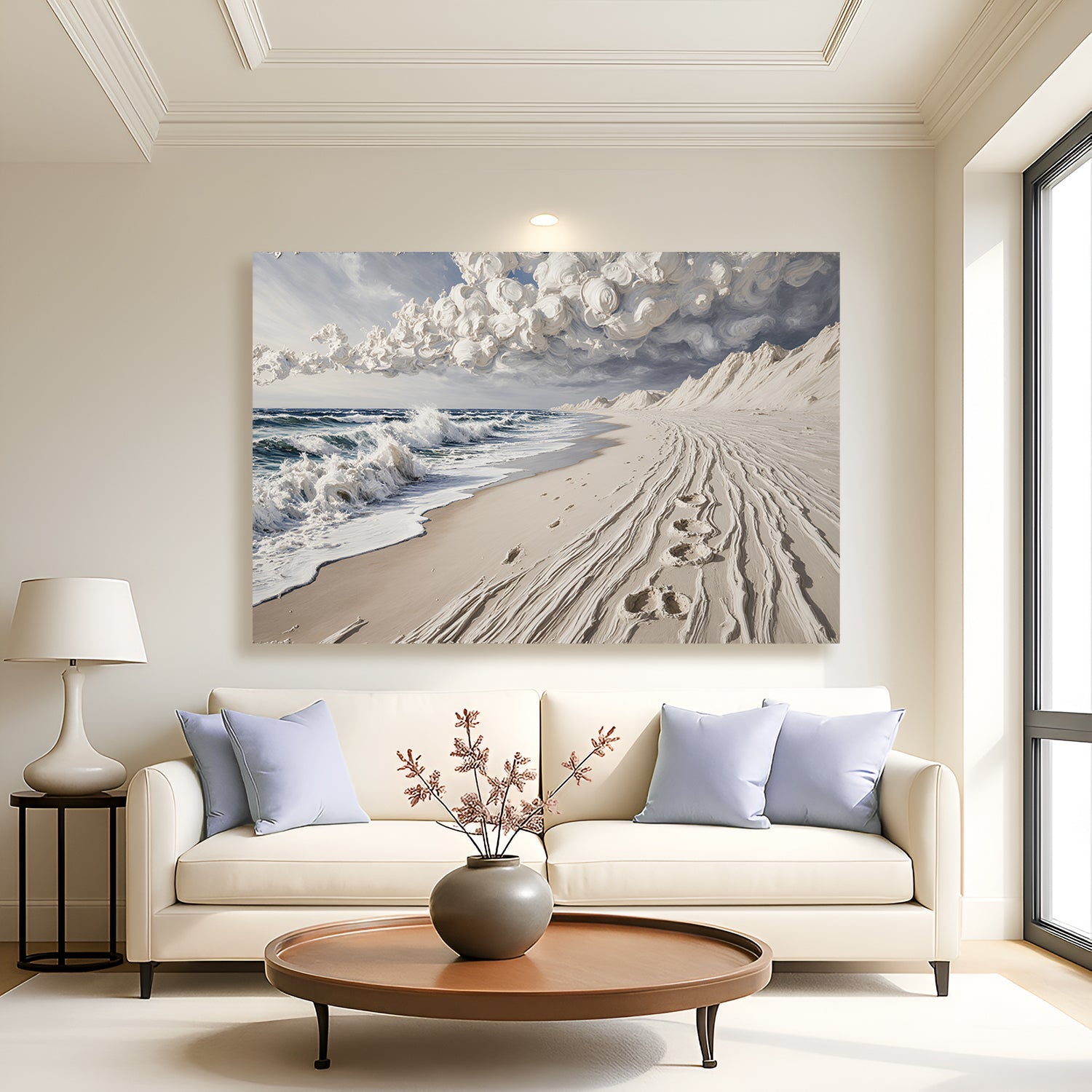 Footprints in the Sand wall art with nature-inspired artwork - product view 5