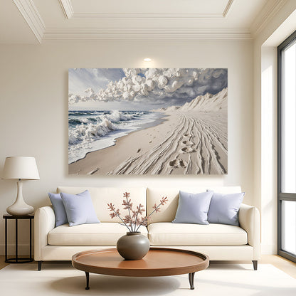 Footprints in the Sand wall art with nature-inspired artwork - product view 5