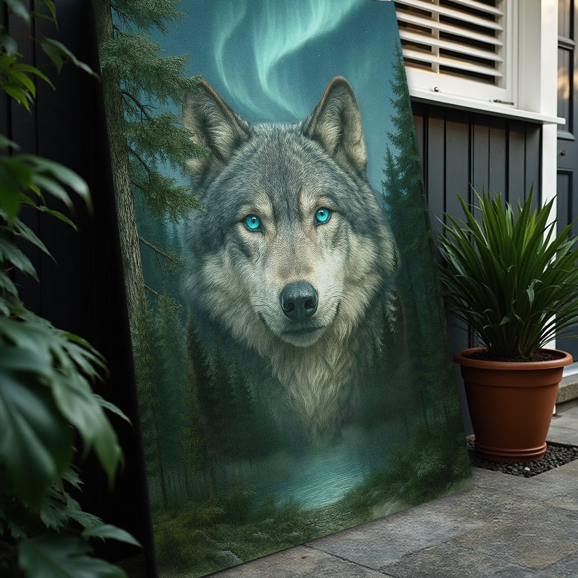 Wolf Northern Symphony wall art with nature-inspired artwork - product view 5
