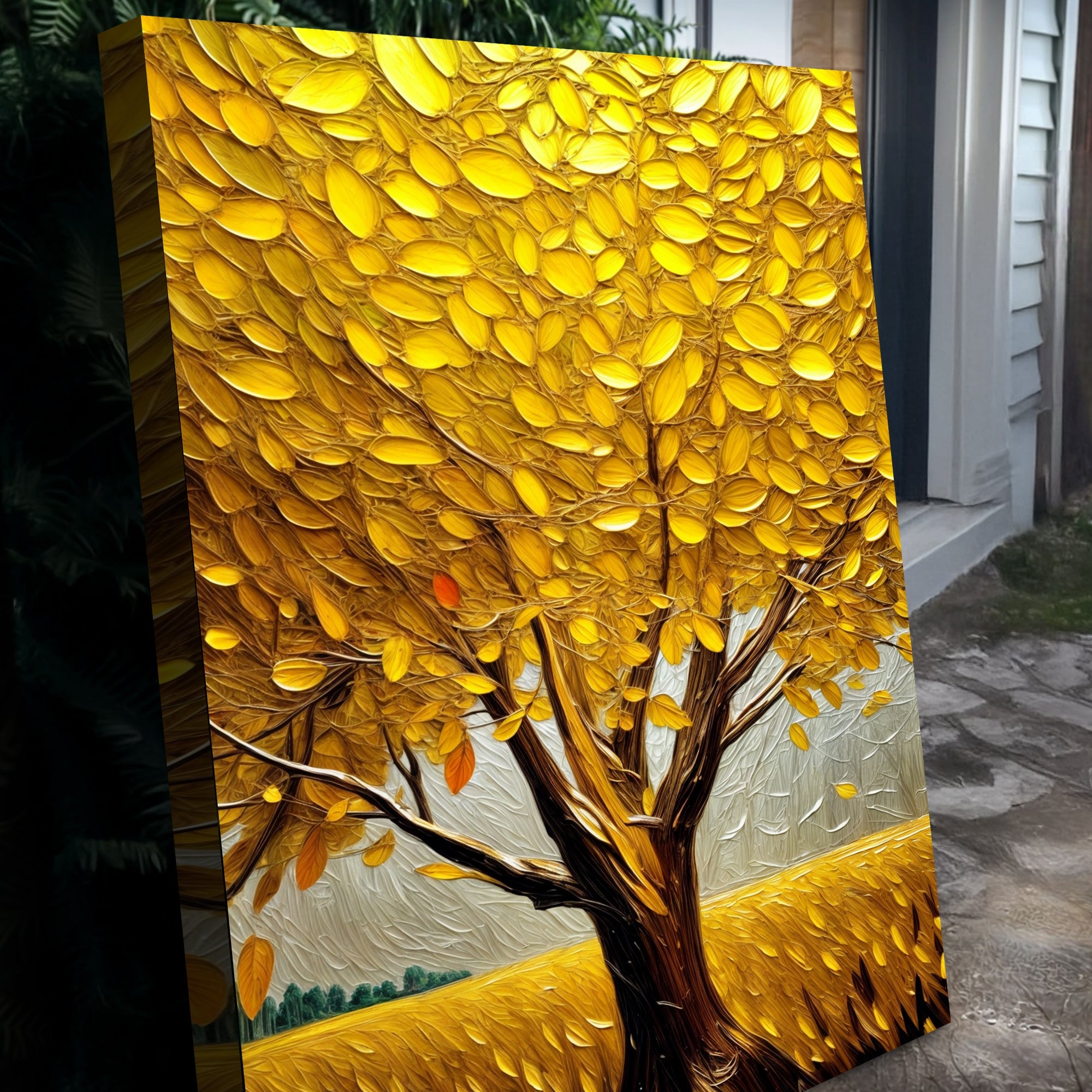 Golden Tree Breeze wall art with nature-inspired artwork - product view 5