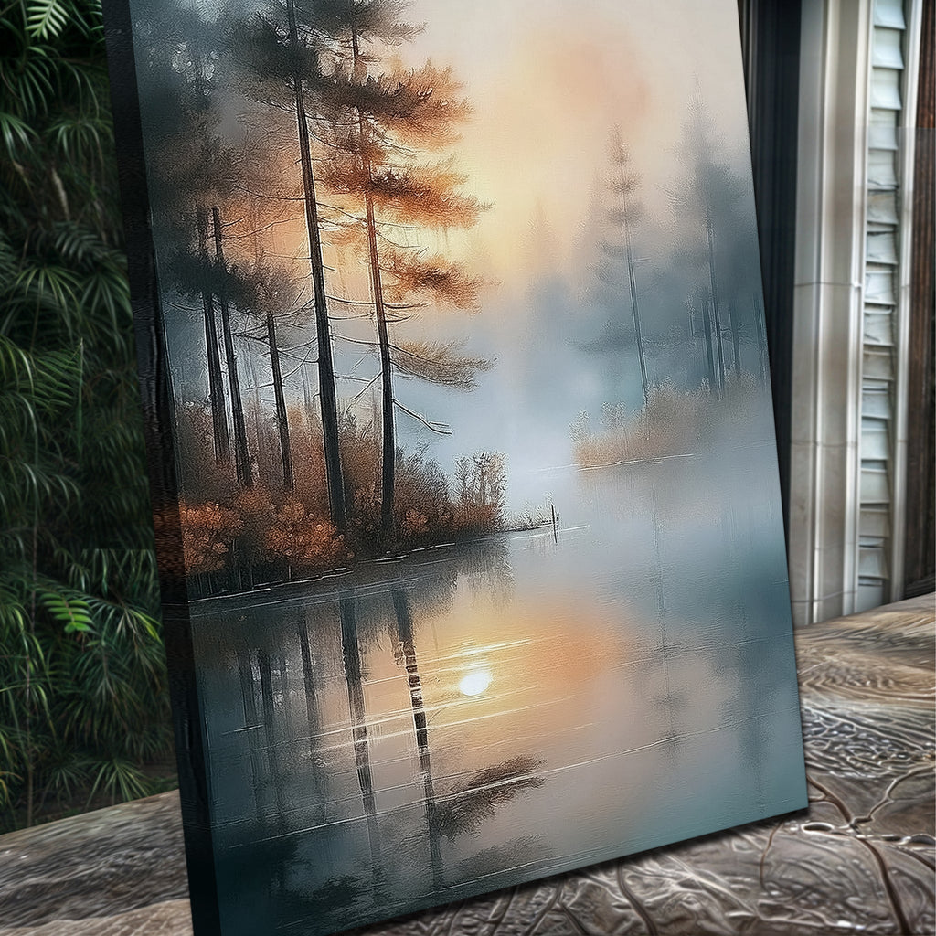 Misty Lake wall art with nature-inspired artwork - product view 5