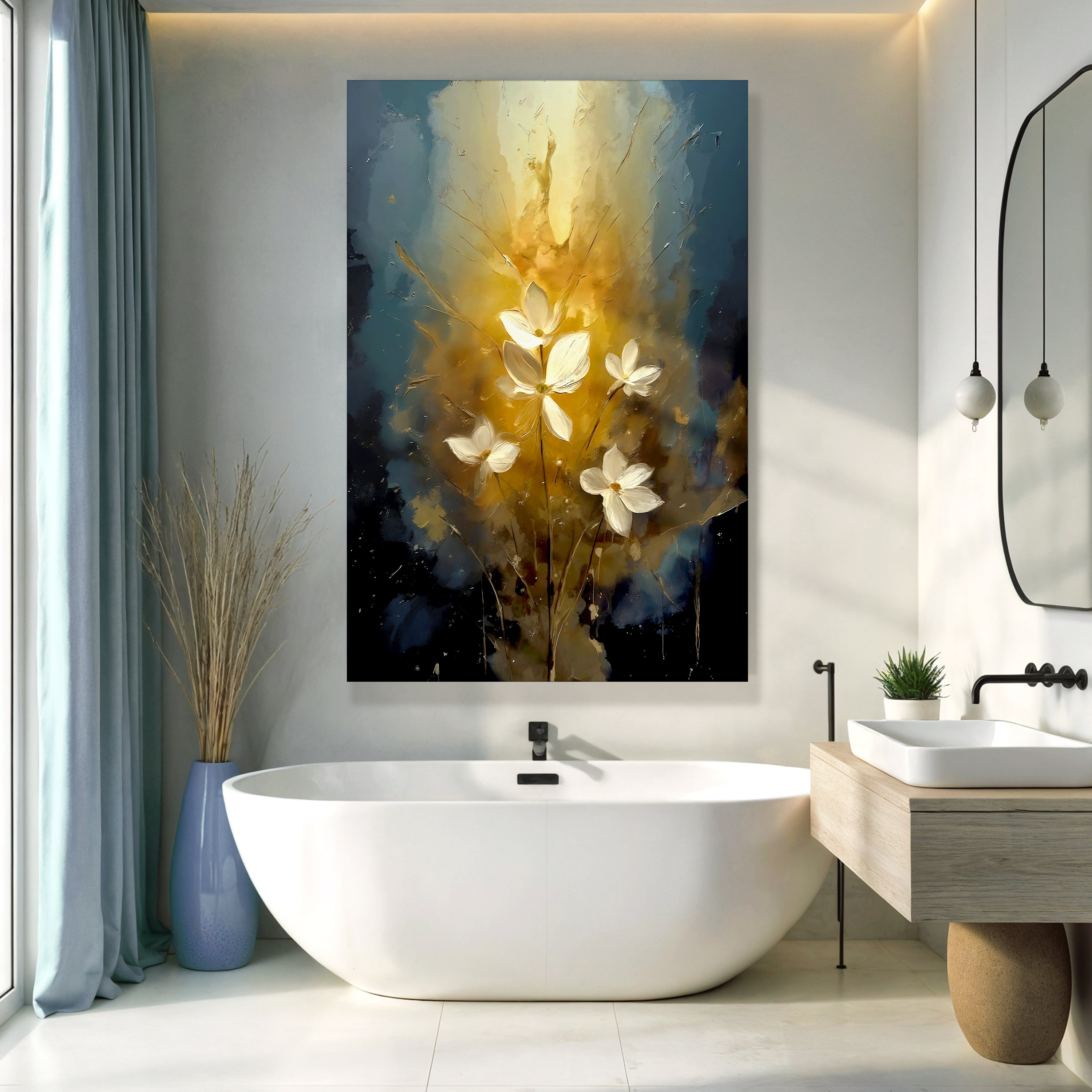 Golden Glow Elegant Flower wall art with nature-inspired artwork - product view 5