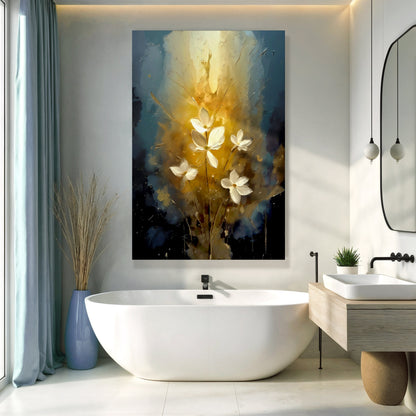 Golden Glow Elegant Flower wall art with nature-inspired artwork - product view 5