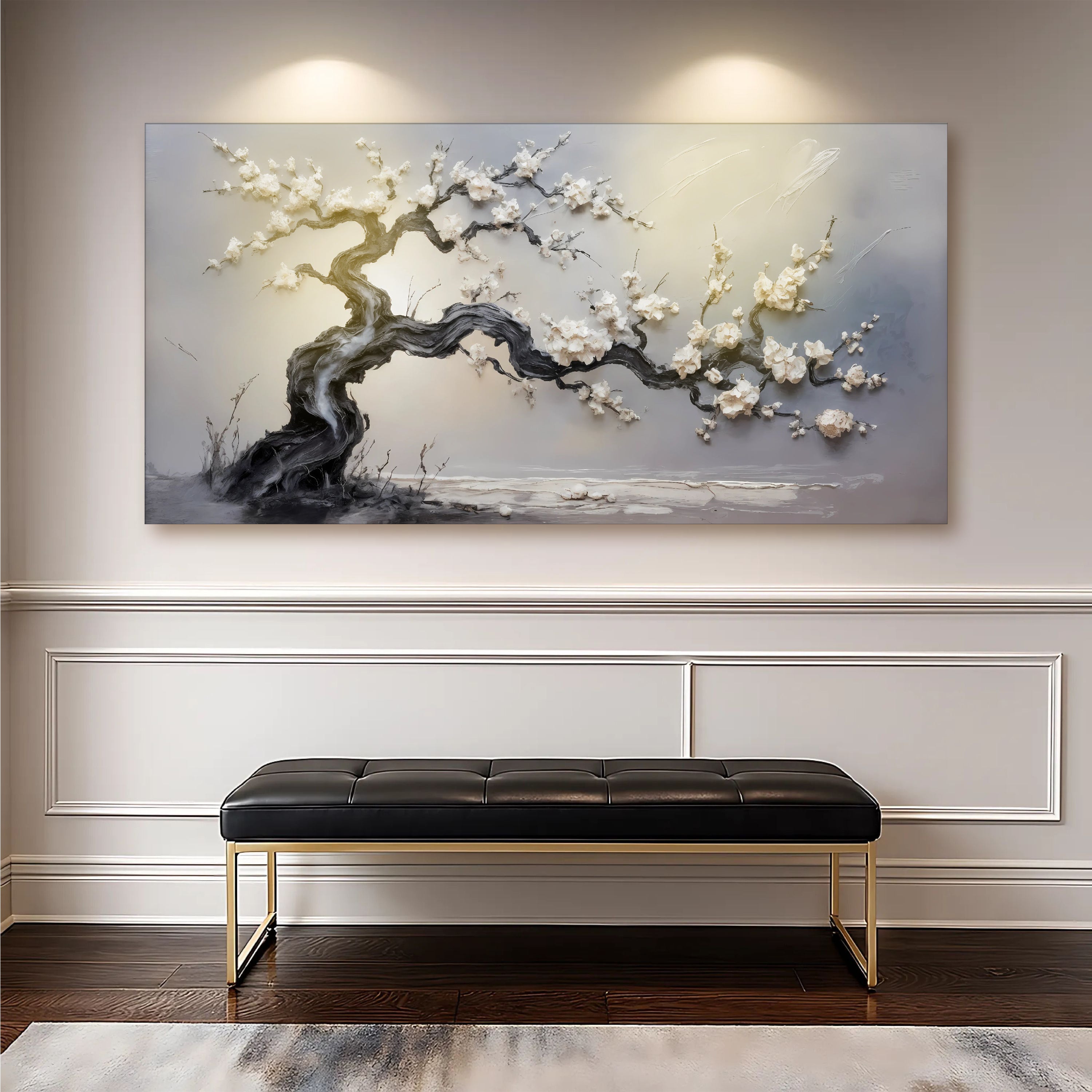 White Blossom wall art with nature-inspired artwork - product view 5