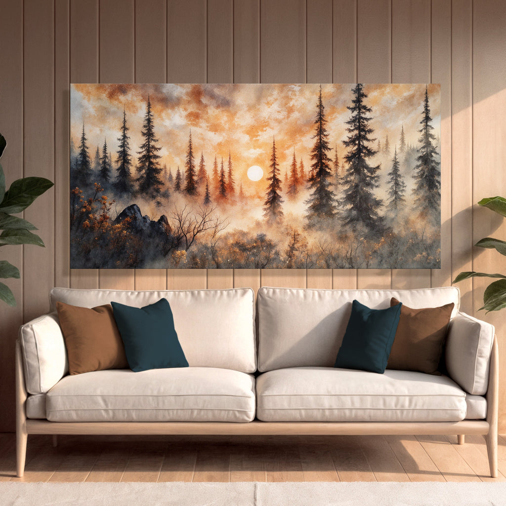 Rustic Forest Sunset wall art with nature-inspired artwork - product view 5