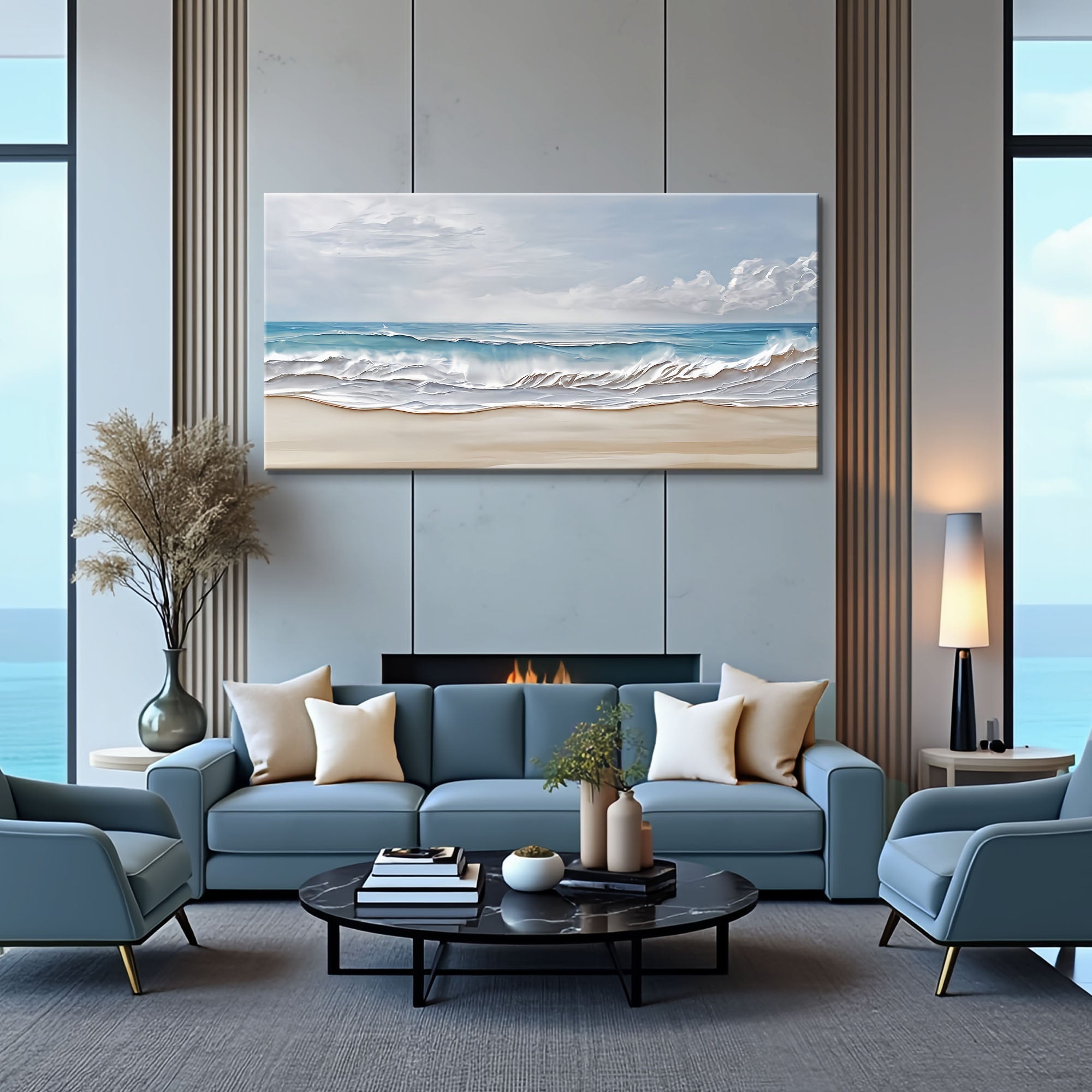 Serene Ocean Wave Coastal Vii wall art with nature-inspired artwork - product view 5