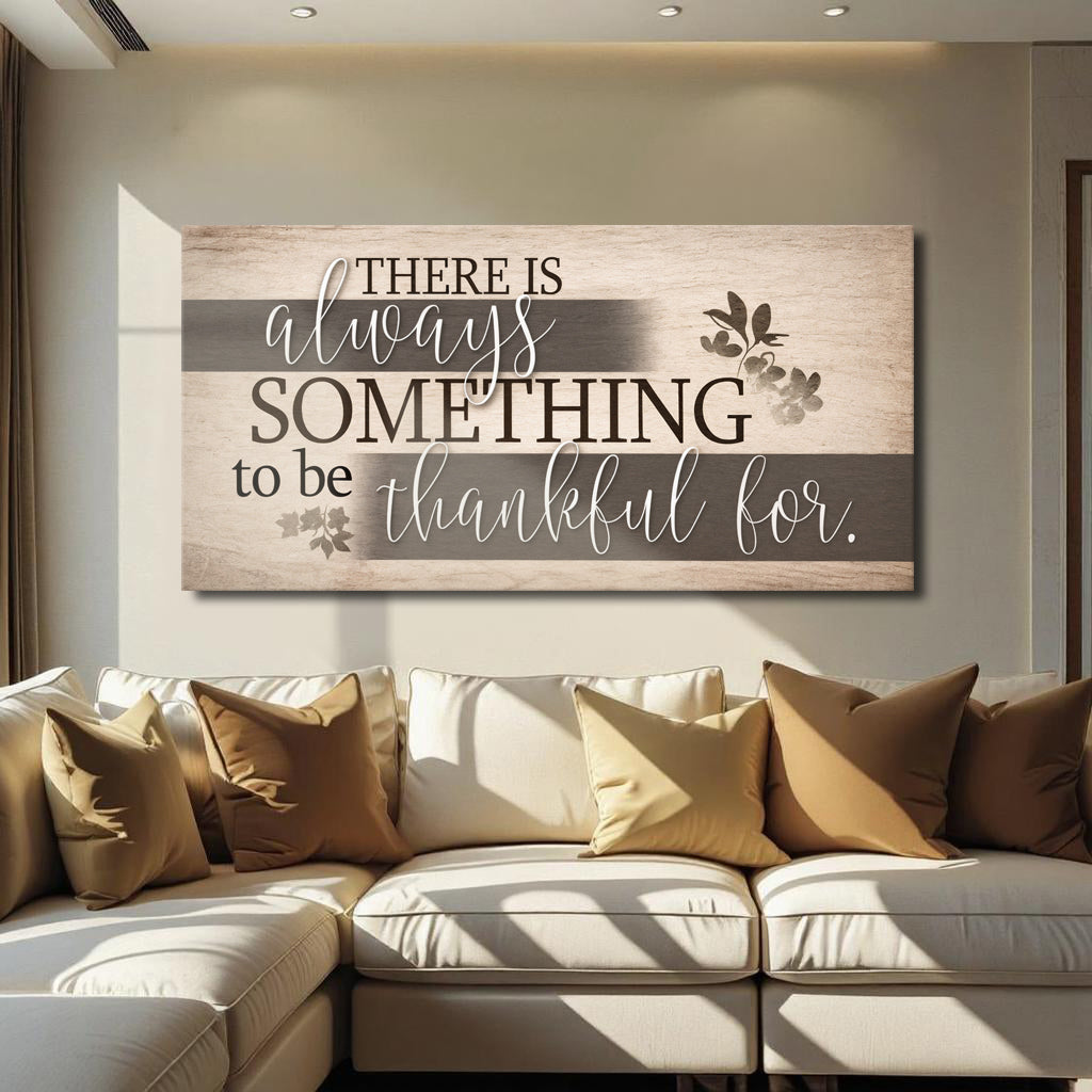 Something to Be Thankful Faith Wall Sign canvas with nature-inspired artwork - product view 3