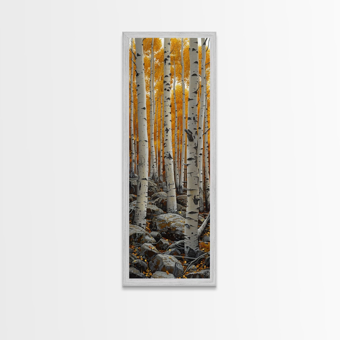 Birch Tree Forest | Framed Canvas Print