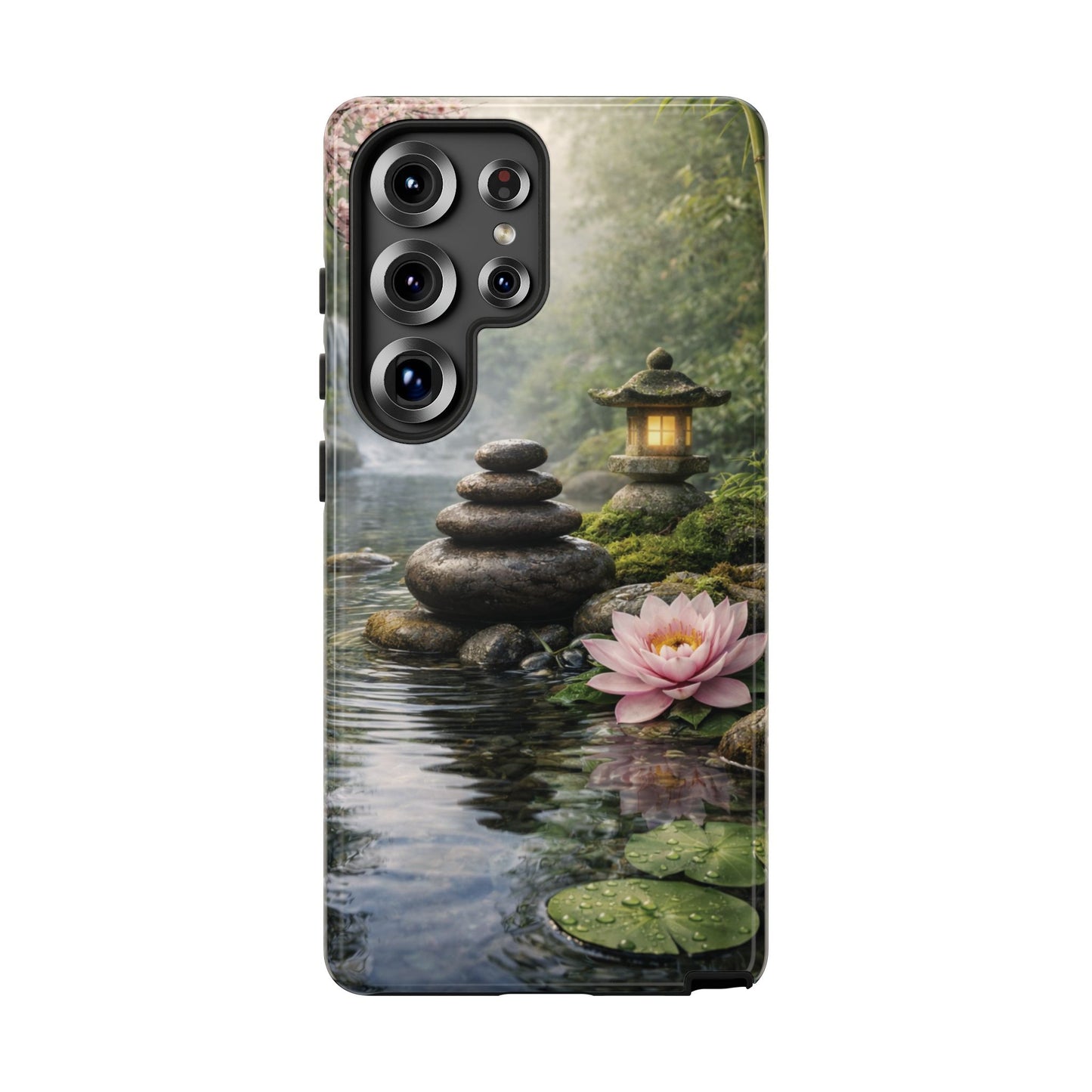 Still Waters Lotus Phone Case — Zen Garden, Calm Waters & Balanced Stones Design
