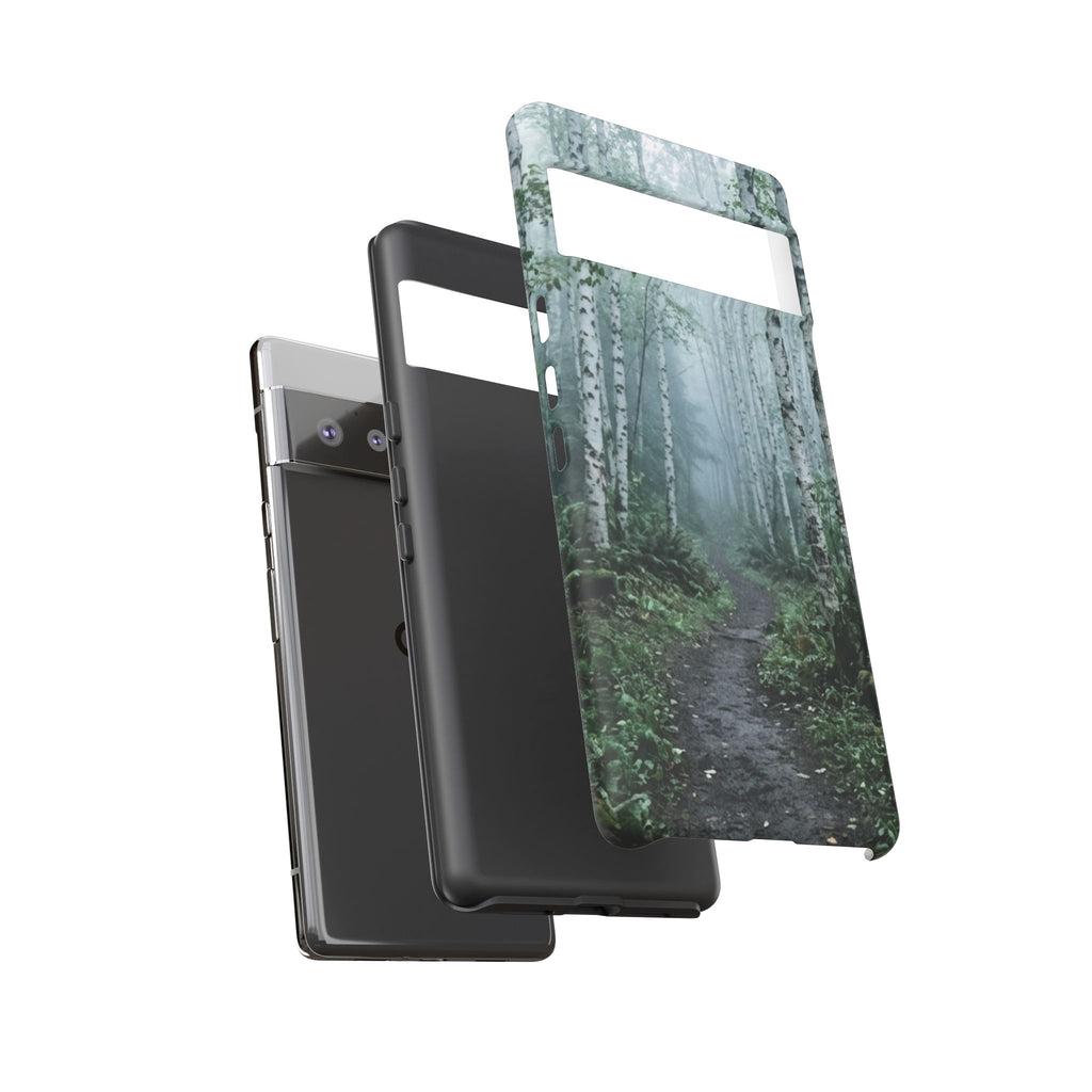 Twilight Birch Tree Path Phone Case
