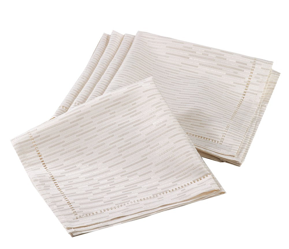 Linette Shimmering Hemstitched Table Runner, Tablecloth or Napkins